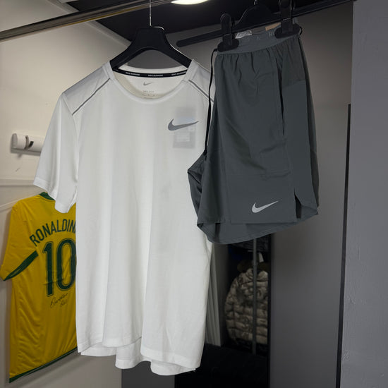 NIKE WHITE MILER SHORT SET