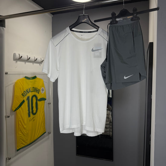 NIKE WHITE MILER SHORT SET