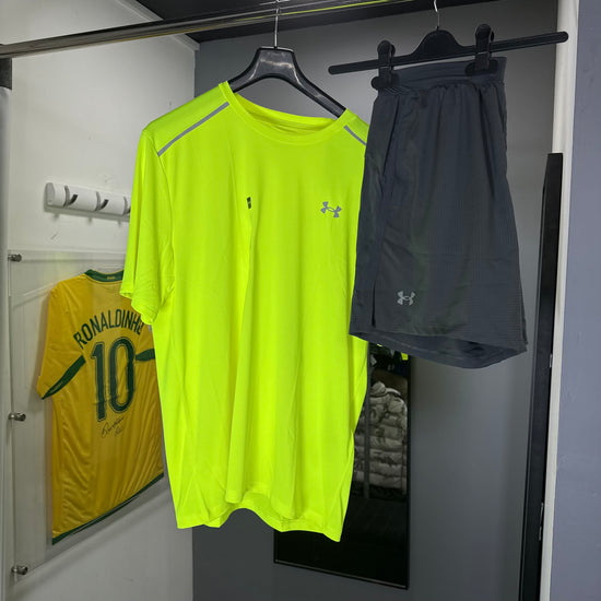 UNDER ARMOUR NEON SHORT SET