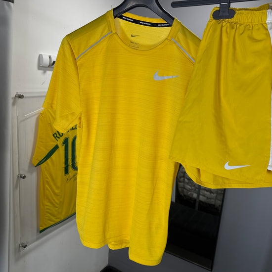 NIKE YELLOW MILER SHORT SET