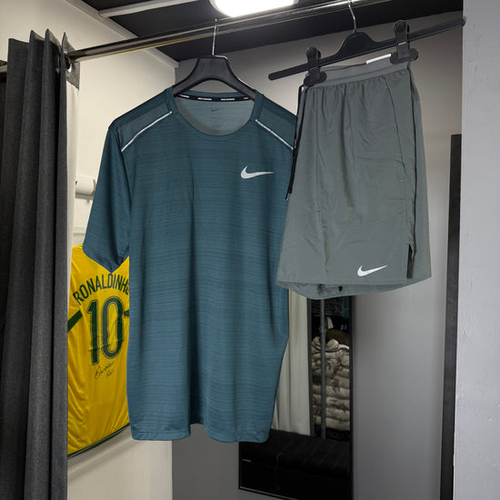 NIKE TEAL MILER SHORT SET