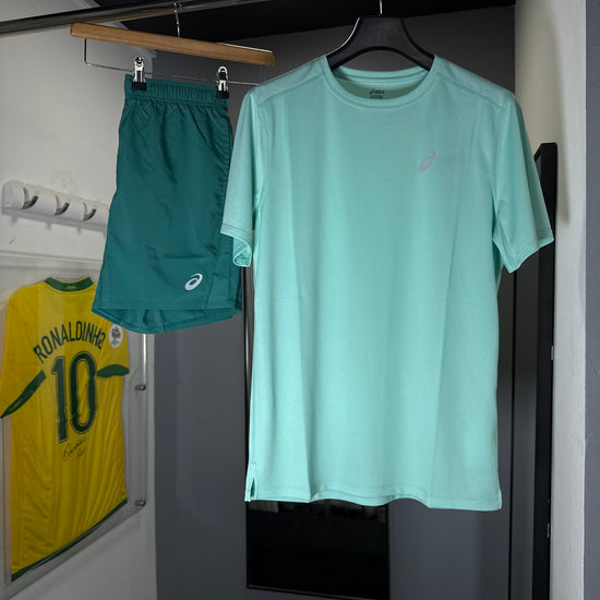 ASICS AQUA/TEAL SHORT SET