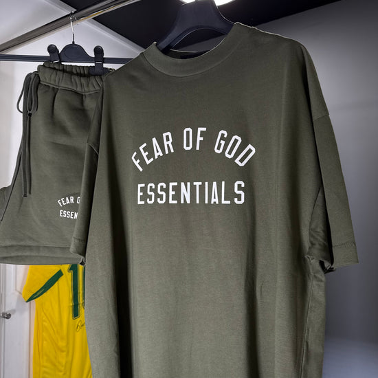 ESSENTIALS KHAKI SHORT SET