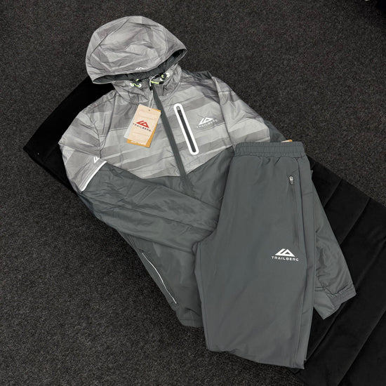 TRAILBERG GREY WINDRUNNER TRACKSUIT
