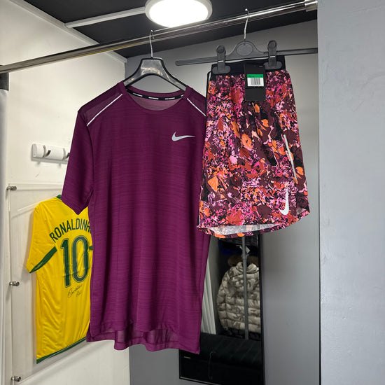 NIKE FLORAL/BEETROOT SHORT SET