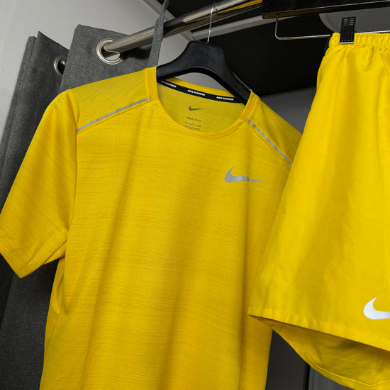 NIKE YELLOW MILER SHORT SET
