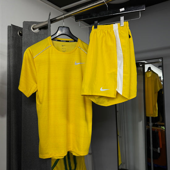 NIKE YELLOW MILER SHORT SET
