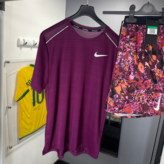 NIKE FLORAL/BEETROOT SHORT SET
