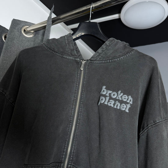 BROKEN PLANET GREY WASH HOODIE