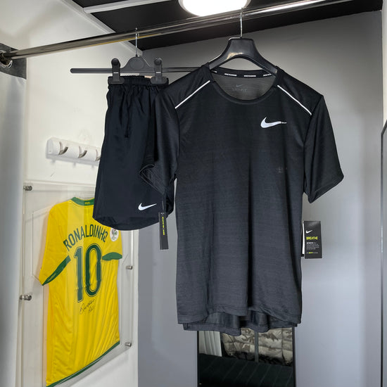 NIKE BLACK MILER SHORT SET