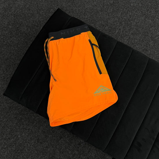 NIKE ORANGE TRAIL SHORTS